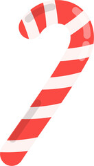 Fototapeta na wymiar Isolated illustration pepermint cane red white stripe candy for holiday season christmas graphic element