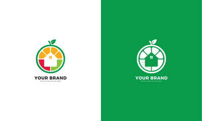 Fruit house logo, vector graphic design