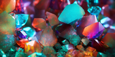 Abstract Gemstone Background with Colorful Crystals..