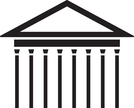 recommend clip art: Simple black flat drawing of the Italian historical landmark monument of the PANTHEON, ROME