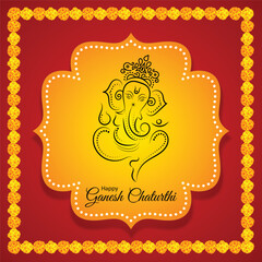 Happy Ganesh Chaturthi Vector design template, festival , indain, ganpati,