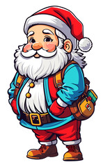 Adorable Chubby Santa Illustration with vibrant colors