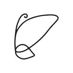 Butterfly line art. Simple minimal butterfly line tattoo icon logotype