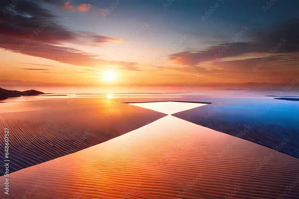 Wall mural sunrise over the sea