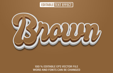 Brown editable text effect 3d style template