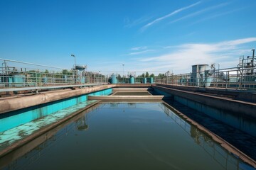 Water treatment facility dealing with sewage and wastewater. Generative AI