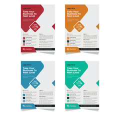 Modern corporate flyer design, minimal flyer template with 4 color variation, print design