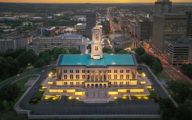 Nashville Tennessee State Capital at sunrise