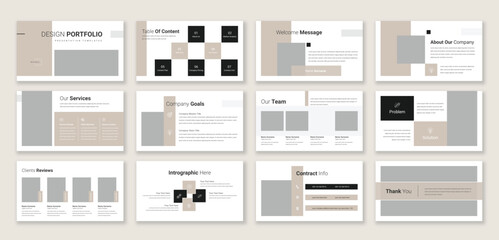 Design Portfolio Presentation template, Used for modern Presentations, company profiles, annual reports, pitch decks, proposals, portfolios, business and marketing