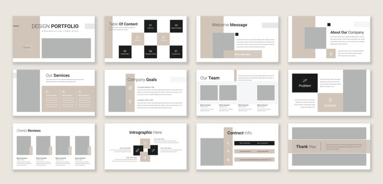 Design Portfolio Presentation template, Used for modern Presentations, company profiles, annual reports, pitch decks, proposals, portfolios, business and marketing