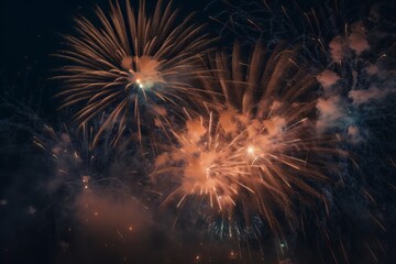 Fototapeta premium Fireworks lighting up the night sk