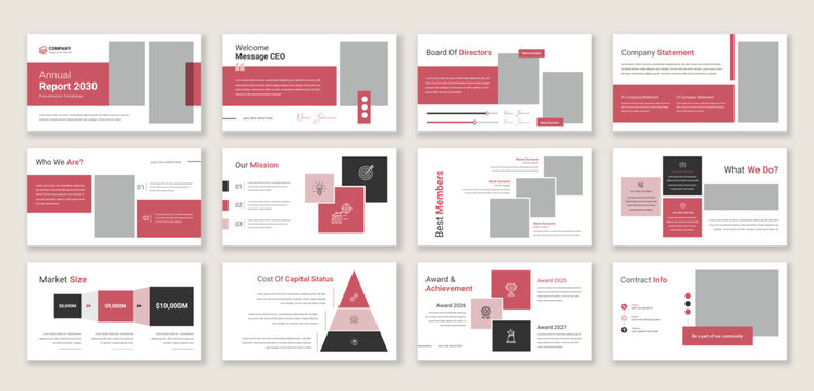 Annual Report Presentation template, Used for modern Presentations, company profiles, annual reports, pitch decks, proposals, portfolios, business and marketing