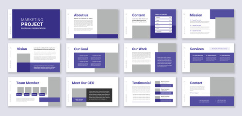 Project Proposal Presentation template, Used for modern Presentations, company profiles, annual reports, pitch decks, proposals, portfolios, business and marketing