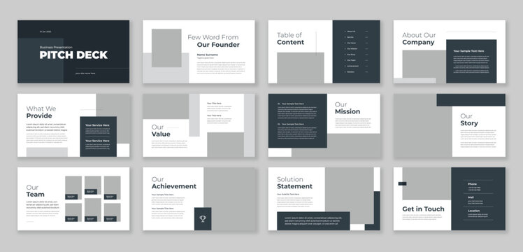 Business Pitch Deck Presentation template, Used for modern Presentations, company profiles, annual reports, pitch decks, proposals, portfolios, business and marketing