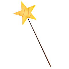 Chic and Cute Yellow Star with Red Stripes Decorated by Brown Handle ฺBar No.2