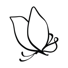 Butterfly line art. Simple minimal butterfly line tattoo icon logotype