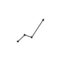 success like growth logo simple thin line. capital growth concept or analysis of your prediction algorithm. flat contour style rise trend logotype graphic art design isolated on background