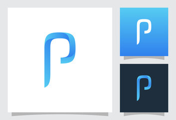 vector letter p logo with premium gradient style