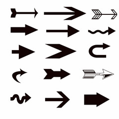 Arrows set.Arrow icon collections.Arrow right hand style isolated with white background arrows stock