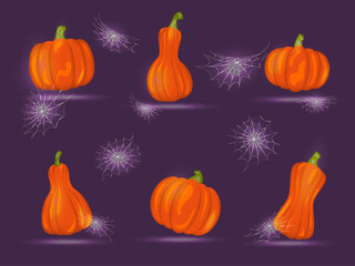 set of halloween pumpkins