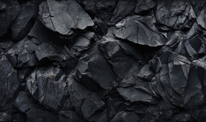 Close-up of a textured black rock.