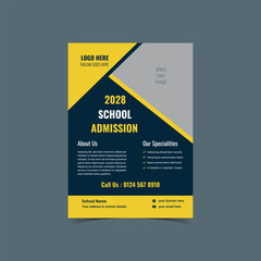 Obraz premium School Admission Flyer Design Template