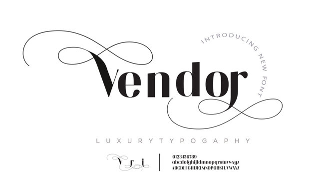 Elegant alphabet letters font and number. Classic Lettering Minimal Fashion Designs. Typography modern serif fonts and numbers. vector illustration