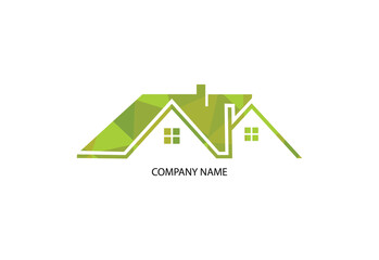 Low Poly and Real estate house logo design, Vector design concept