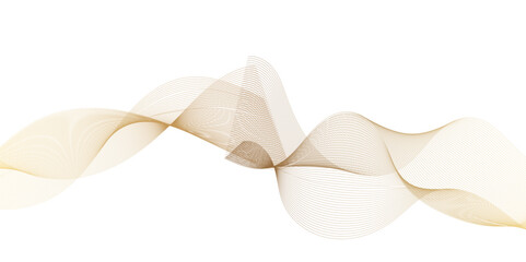 Abstract technology and science flowing golden wave curved lines on transparent background. Luxury golden gradient wave lines for banner, template, business, web, flyer, card, poster, presentation.