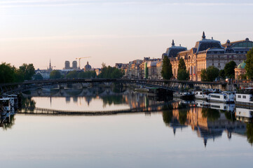 Léopold Sédar-Senghor footbridge in Paris city