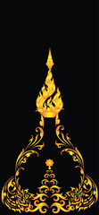 Vector illustration. Wallpaper iphone Thai art pattern or Line Thai background texture.