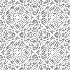 Abstract  background with figures from lines. Black and white texture for web page, textures, card, poster, fabric, textile. Monochrome pattern. Repeating design.