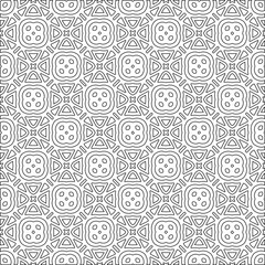 Abstract  background with figures from lines. Black and white texture for web page, textures, card, poster, fabric, textile. Monochrome pattern. Repeating design.