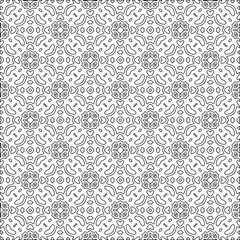Abstract  background with figures from lines. Black and white texture for web page, textures, card, poster, fabric, textile. Monochrome pattern. Repeating design.