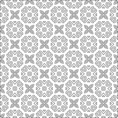 Abstract  background with figures from lines. Black and white texture for web page, textures, card, poster, fabric, textile. Monochrome pattern. Repeating design.