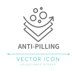 Anti-Pilling Textile Line Icon