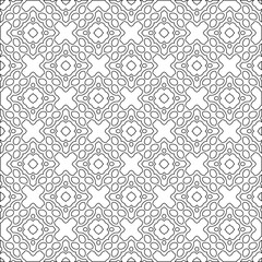 Abstract  background with figures from lines. Black and white texture for web page, textures, card, poster, fabric, textile. Monochrome pattern. Repeating design.