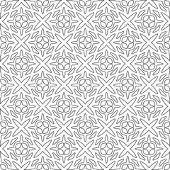 Abstract  background with figures from lines. Black and white texture for web page, textures, card, poster, fabric, textile. Monochrome pattern. Repeating design.