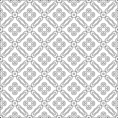 Abstract  background with figures from lines. Black and white texture for web page, textures, card, poster, fabric, textile. Monochrome pattern. Repeating design.