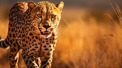 Cheetah's Pursuit: Intense Savanna Stalking
