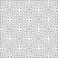 Abstract  background with figures from lines. Black and white texture for web page, textures, card, poster, fabric, textile. Monochrome pattern. Repeating design.