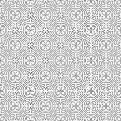 Abstract  background with figures from lines. Black and white texture for web page, textures, card, poster, fabric, textile. Monochrome pattern. Repeating design.