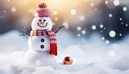 Snowy Snowman - Winter Wonderland - Generative AI