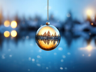 Fototapeta premium Golden Ornament in Sky, A Christmas Spectacle