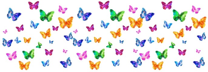 Butterfly,  pattern, wallpaper. Watercolour Holiday, Valentines day, Easter, Birthday template. Botanical illustration.