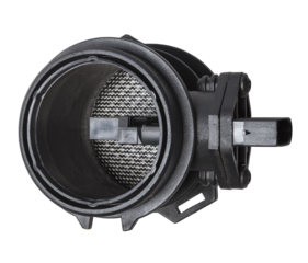 Mass air flow sensor isolated on white background. Auto service industry. Spare parts catalog Auto service industry. Spare parts catalog.