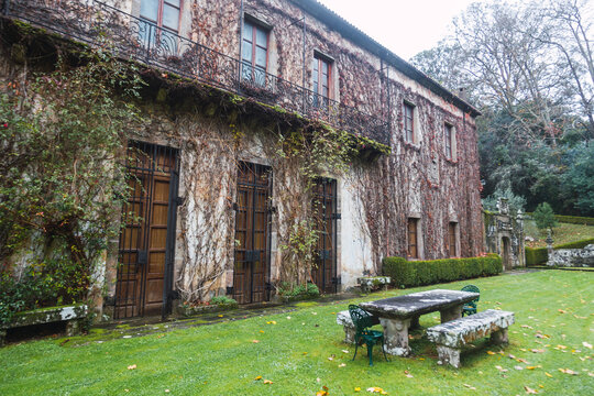 Photos in the interior gardens of the Pazo de Meiras is a manor house used as a summer residence by General Francisco Franco, old Spanish dictator