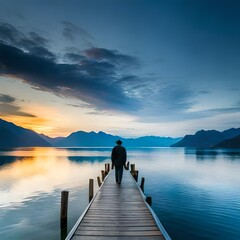 Lugu Lake Yunnan, China.AI generated