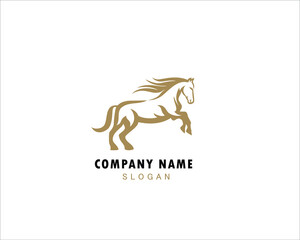 Elegant horse icon. Royal stallion logo. Equine stables sign. Equestrian brand emblem. Vector illustration.