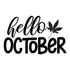 Hello October Svg